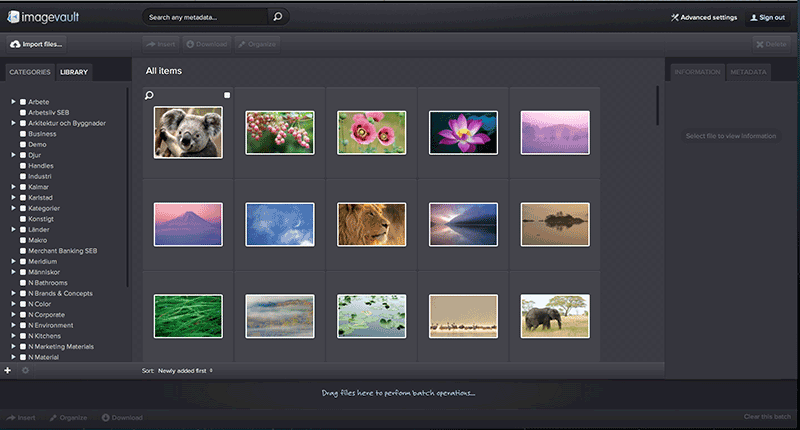 Bild 27: Bildbanken Imagevault är ett svenskt alternativ för den som söker en bildbanksprodukt till sitt publiceringssystem.